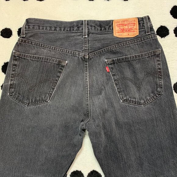 Vintage Y2K Levi's 505 Regular Fit Faded Washed Black Denim Straight Leg Jeans - Picture 5 of 13